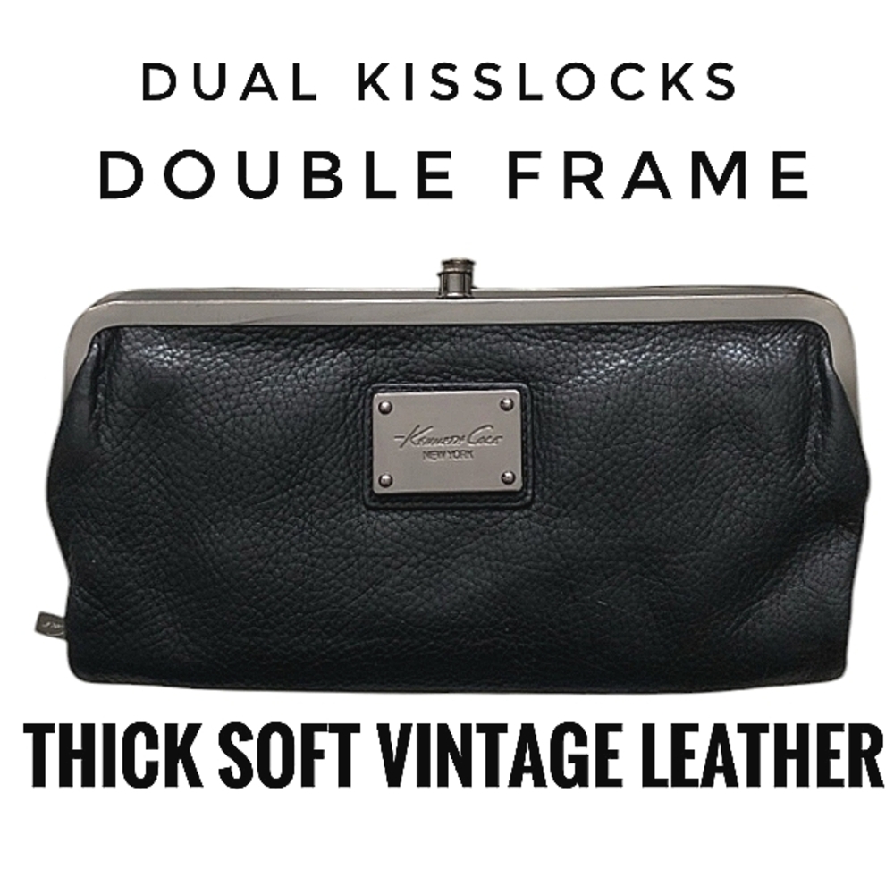 Kenneth Cole New York Black Leather Clutch